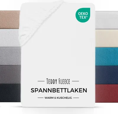 Produktbild von Teddy Fleece Winter Spannbettlaken 90x200 cm Bettlaken Anthrazit