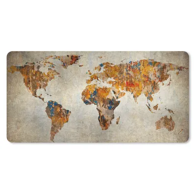 Produktbild von MuchoWow® Schreibtischunterlage Weltkarte - Vintage - Abstrakt - Kinder - Jungen - Mädchen 80x40 cm - XXL Mauspad - Gaming Mauspad
