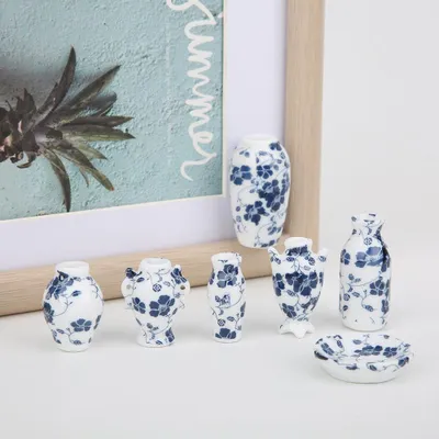 Obrázek produktu pro 1:12 Mini domeček pro panenky Nábytek Dekorace Keramická váza Modrobílý porcelán