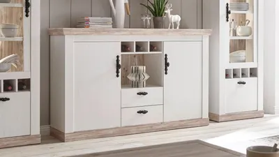 Produktbild von Sideboard Florenz Anrichte Kommode in Oslo Pinie weiß 168 cm