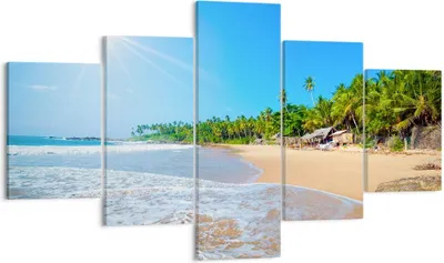 Produktbild von Bild auf Leinwand - Leinwandbild - Insel Landschaft Maledivie Freiheit - 125x70cm - Wand Bild - Wanddeko - Leinwanddruck - Bilder - Kunstdruck - Leinwand bilder - Wandkunst - EA125x70-2391