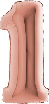 Produktbild von Riesenzahl Folienballon 40"/102cm | Rosegold Zahl: 1