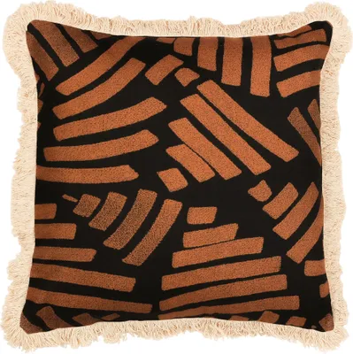 Productafbeelding van Paoletti - Fransen - Kussenhoes "Oromo" RV2945 (45 cm x 45 cm) (Bruin)