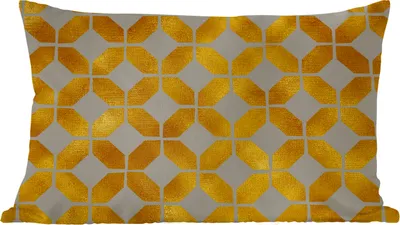 Produktbild von MuchoWow® Zierkissen Sofakissen Wohnzimmer Dekokissen 60x40 cm Muster - Gold - Figur - Grau - Kopfkissen - Polster mit Foto