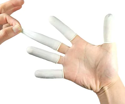 Produktbild von YIQI 200 PCS Fingerschutz Abdeckungen Einweg Latex Fingerlinge Antistatisch Latex Finger Cot Fingerhandschuhe Fingerkuppen Protector Covers Finger Caps