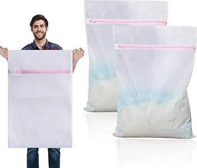 Produktbild von 2 Stück Wa?schenetz Groß, überdimensioniert Wäschebeutel 60 x 90 cm, XXL, Wäschenetz für Waschmaschine, Wäschesack kann verwendet werden für Vorhänge, Mäntel, Daunenjacken, Teppiche, Badetuch
