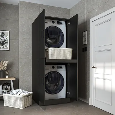 Immagine prodotto di Roomart DORA-I Mobile per lavatrice, larghezza 70 cm, nero-rovere