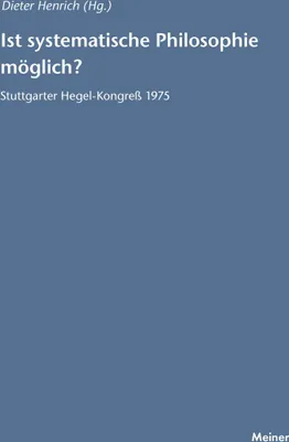 Produktbild von Ist systematische Philosophie möglich?