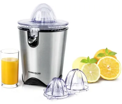 Productafbeelding van Citruspers ZP 60/E, behuizing van roestvrij staal, krachtige en stille motor, 2 perskegels, uitloopstuk