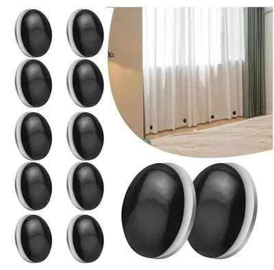 Produktbild von Set mit 12 magnetischen Duschvorhanggewichten, Befestigungsmaterial für Duschvorhänge und Gardinen (schwarz)