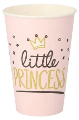Immagine prodotto di 10 bicchieri in cartone da 0,2 l Ø 7 cm - 9,7 cm "Principessina"