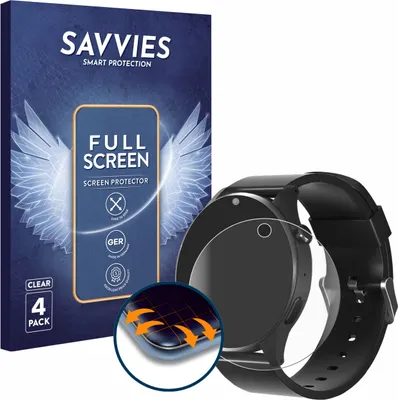 Produktbild von 4x Savvies Fullscreen Schutzfolie für Kardena Care SOS 2 Displayschutz Folie Fullcover Klar Transparent