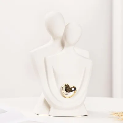 Produktbild von Paar-Skulptur - Moderne abstrakte Figuren für Wohnkultur