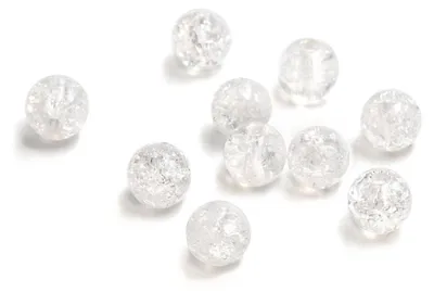 Produktbild von Vintageparts Crackleperlen Quarz klar 4 mm, 10 Stück