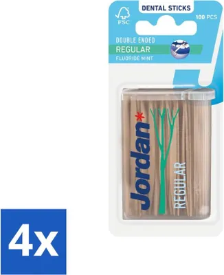 Produktbild von Jordan Zahnstocher Double Ended Regular 100 Stück - Vorteilspack - 4 Stücke