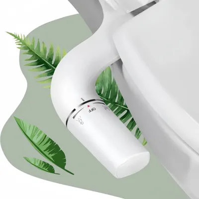 Produktbild von WC Bidet Dusche Aufsatz, Zweidüsen Bidetbrause mit Druckregelung, Einziehbare selbstreinigende, WC-Sitz Aufsatz