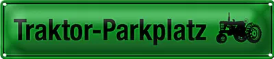 Produktbild von Blechschild Straßenschild 46x10cm Traktor - Parkplatz Dekoration
