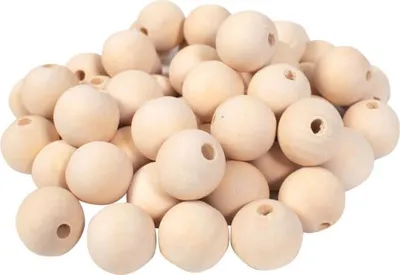 Produktbild von Playbox Holzperlen 50 Stk Ø 30 mm