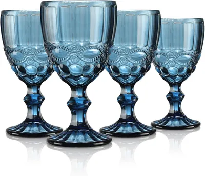 Produktbild von Weingläser 4er Set, 300 ml, Relief-Design, für Party