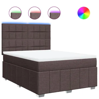 Produktbild von Boxspringbett mit Matratze Dunkelbraun 140x200 cm Stoff