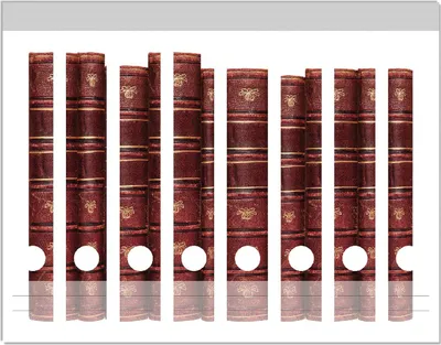 Produktbild von Wallario Ordnerrücken Sticker, selbstklebend für schmale Ordner, 8 Stück, Motiv Alte Bücher mit rotem Ledereinband