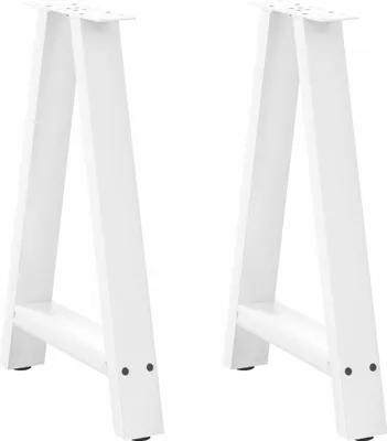 Obrázek produktu pro Nohy k jídelnímu stolu ve tvaru A, 2 ks, bílé, 50 x (72-73) cm, ocel