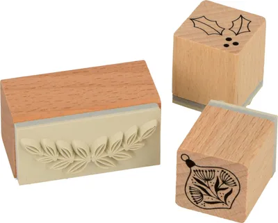 Produktbild von 3 Holzstempel - Stechpalme