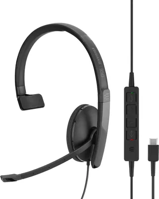 Obrázok produktu pre EPOS ADAPT 130 USB-C, Kábel, Hovor / hudba, 20 - 20000 Hz, 62 g, Slúchadlá s mikrofónom, Čierna