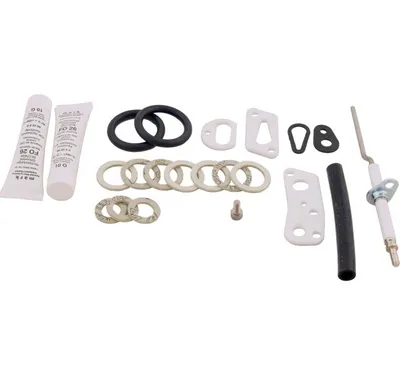 A collection of various parts and small tubes for maintenance.