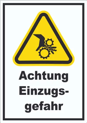Produktbild von Aufkleber Achtung Einzugsgefahr A0 (841x1189mm)
