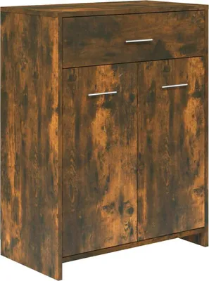 Obrázok produktu pre vidaXL Kúpeľňová skrinka Smoked Oak 60x33x80 cm Materiál dreva