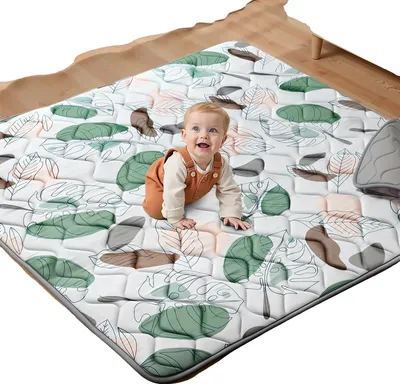 Zdjęcie produktu dla Mata edukacyjna dla dzieci, miękka wyściółka z pianki, antypoślizgowa powierzchnia, wymiary 127 cm x 127 cm, motyw: tropikalny las deszczowy