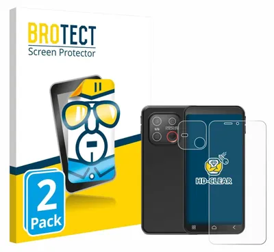Product packaging and a smartphone with a screen protector.