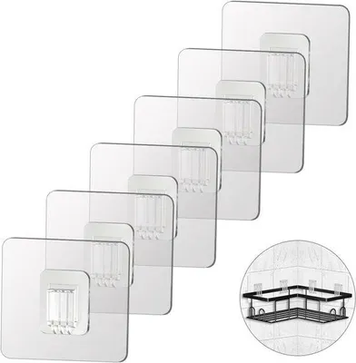 Produktbild von Famanu Halter Ersatzhaken für Duschcaddy - Set von 6 transparenten Haken