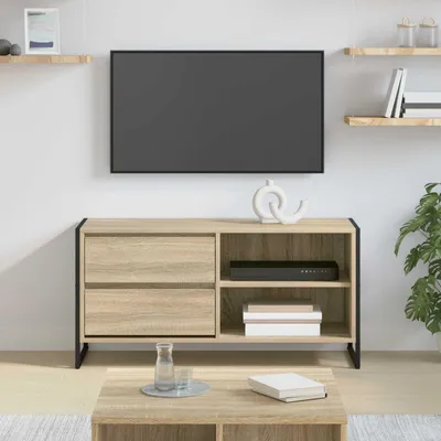 Image de Maison Exclusive - Meuble TV, dimensions 100 x 36 x 49,5 cm, en panneaux de particules imitation bois Sonoma