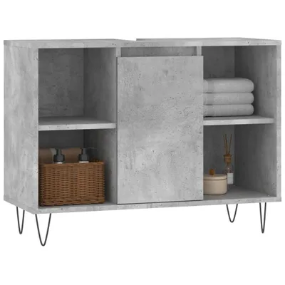 Produktbild von " "Badkommode/Badschrank Modernes Design - Badezimmerschrank Badmöbel - Betongrau 80x33x60 cm Holzwerkstoff NeuMöbel 2737291