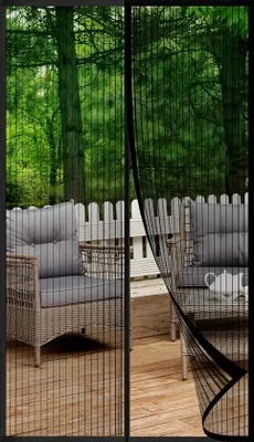 Obrázek produktu pro Magnetická roletka na balkonové dveře, 100 x 210 cm, černá, bez vrtání