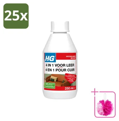 Produktbild von 25 x HG 4-in-1 Lederpflege - Reinigt, pflegt und schützt - 250 ml - Sparpackung - 25 Stücke