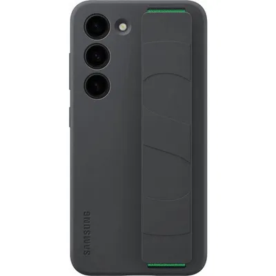 Zdjęcie produktu dla Samsung Silicone Grip Cover Etui Samsung Galaxy S23 Silikonowy Pokrowiec Z Paskiem Na Rękę Czarne (Ef-Gs911Tbegww)