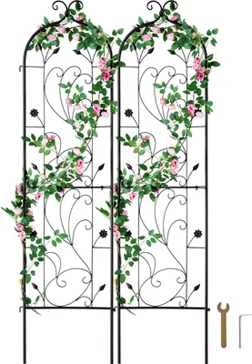 Image de set de 2 supports pour plantes grimpantes Grille pour plantes grimpantes Treillis 38x152cm