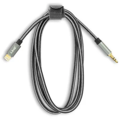 Immagine prodotto di Connettore Lightning / jack da 3,5 mm, cavo audio lungo 1,5 m, LinQ - grigio