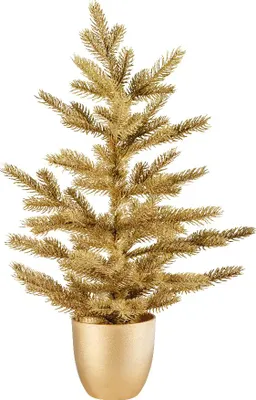 Produktbild von Tannenbaum künstlich 44x60cm im Topf Gold