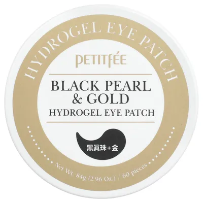 Produktbild von Petitfee Black Pearl & Gold Hydrogel Eye Patch - Hydrogel Augenklappe mit schwarzer Perle und natürlichem Gold