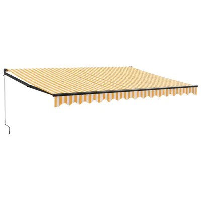 Immagine prodotto di vidaXL Tenda da sole retrattile gialla e bianca 4,5x3 m in tessuto e alluminio
