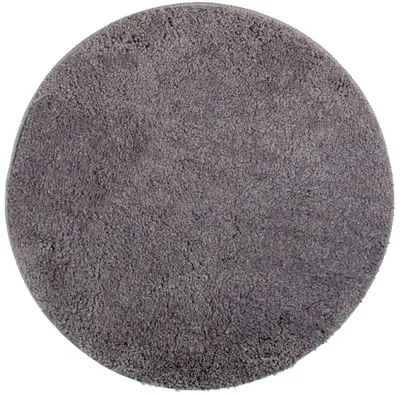 Produktbild von Badematte Ø 60 cm Runde Chenille-Badematte Rutschfest Saugfähig Maschinenwaschbar - Grau