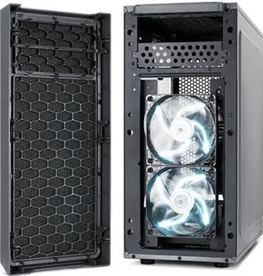 Produktbild von Fractal Design Focus G, Midi Tower, PC, Schwarz, Grau, ATX, ITX, micro ATX, Weiß, Taschenlüfter, Vorderseite