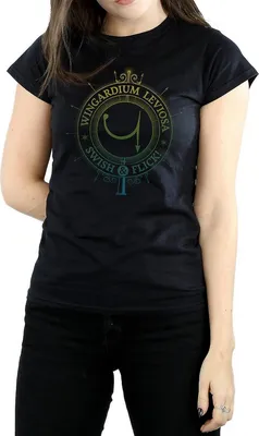 Produktbild von Harry Potter - "Wingardium Leviosa" T-Shirt für Damen BI1155 (M) (Schwarz)