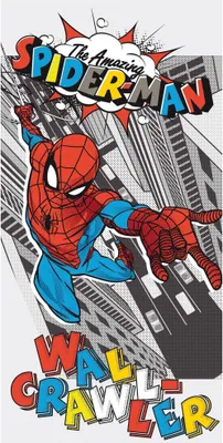 Obrázok produktu pre Marvel Spider-Man detská osuška Osuška na pláž The Amazing Spider-Man Wall-Crawler komiksový štýl 70 x 140 cm 100 % bavlna