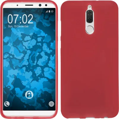 Produktbild von PhoneNatic Case kompatibel mit Huawei Mate 10 Lite - rot Silikon Hülle matt Cover