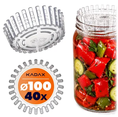 Produktbild von KADAX Gärgewicht für Einmachgläser "Altedo", Kunststoff Gärdeckel, Küchenzubehör, 100 mm, 40 Stück